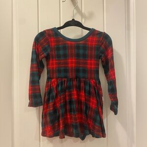 Little Sleepies Tartan bamboo 12-18 bodysuit dress